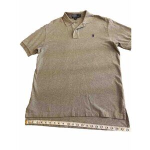 Ralph Lauren Polo Golf Shirt Large Gray Casual Classic Knit Blue PONY